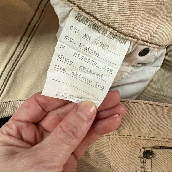 NWT Man x One Teaspoon Mr. Blues Light Stone Cut Off Button Fly Jeans Size 32L - Picture 9 of 10